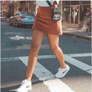 Blank NYC Corduroy Raw Hem Mini Skirt Retro Brown 26